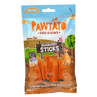 Benevo Pawtato Sticks Dog Chew Treats - Blueberry - PlantX US