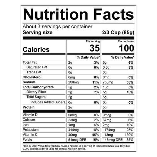 caulipower - Curried Riced Cauliflower- Nutrition Facts