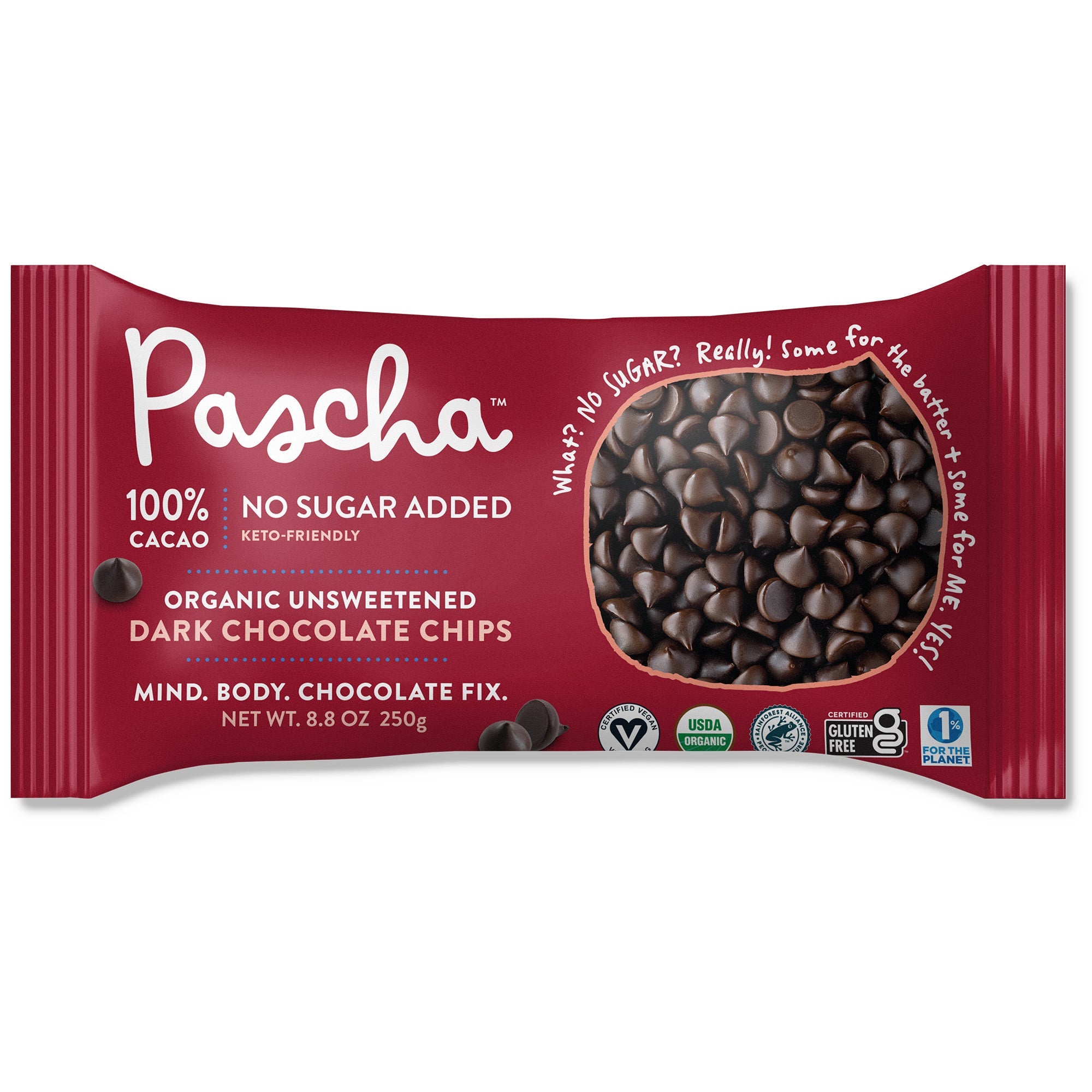 PASCHA Organic - 100 Cacao Dark Chocolate Baking Chips Unsweetened - 8.8 Oz.
 | Pack of 6 - PlantX US