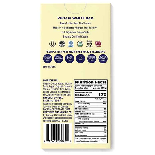 Pascha - Vegan White Bar, 2.82oz - PlantX US