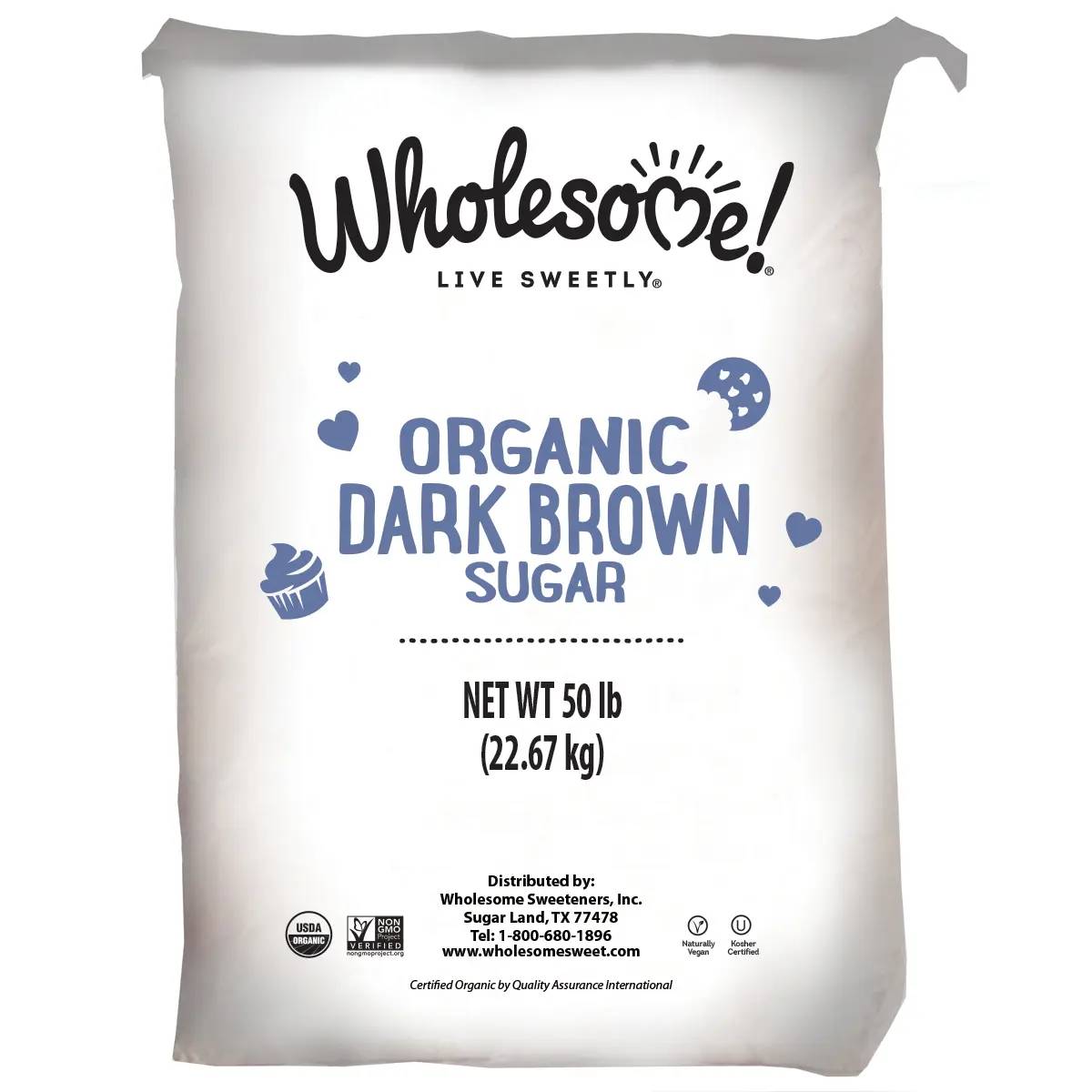 Wholesome - Sweeteners Organic Dark Brown Sugar, 50lbs