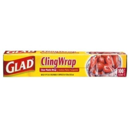 Glad - Cling Wrap Clear Plastic Wrap 100 Sq Ft | Pack of 16