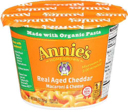 Annies Homegrown - Single Cup Aged Cheddar, 2.01 oz | Pack of 12