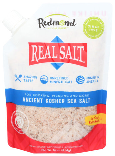 Redmond - Real Salt Ancient Kosher Sea Salt, 16 Oz | Pack of 6