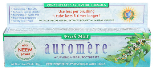 Auromere - Ayurvedic Herbal Toothpaste Fresh Mint, 4.16 Oz