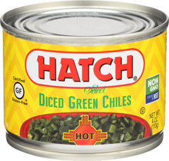 Hatch - Green Chilies Hot Diced, 4 Oz  | Pack of 24