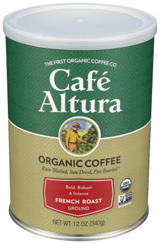 Cafe Altura - Organic Ground Coffee French Roast, 12 Oz | Pack of 6