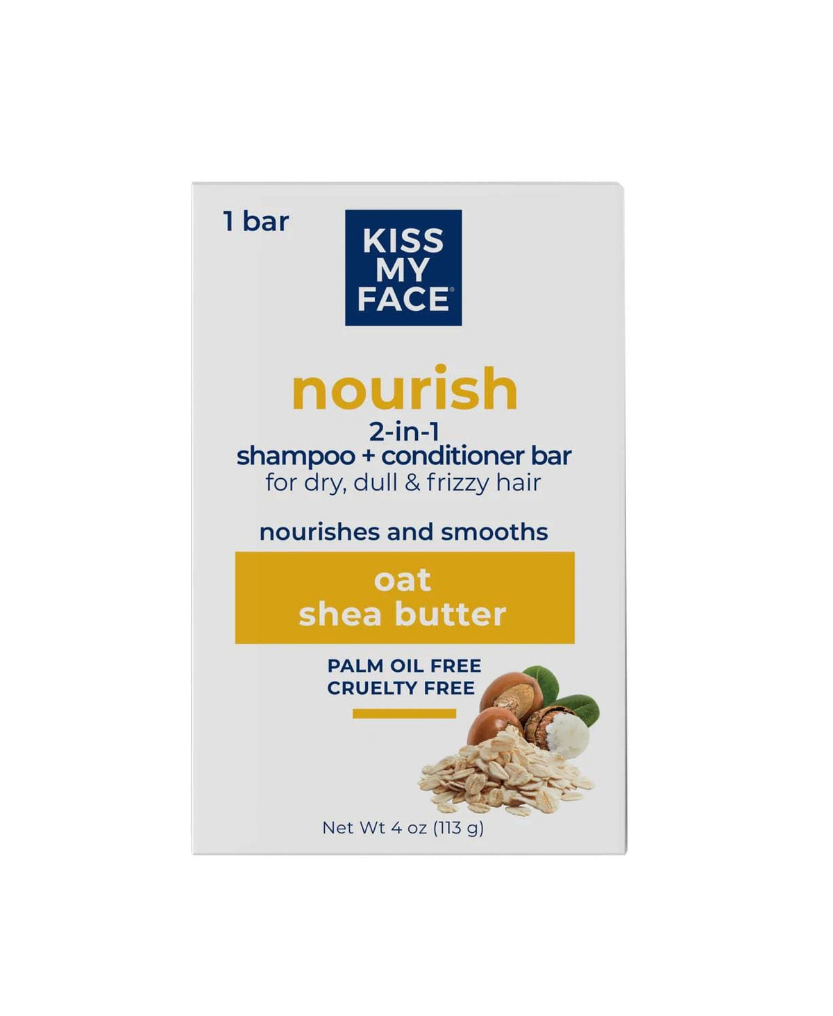 Kiss My Face: Bar Shampoo Conditioner Nourish, 4 Oz