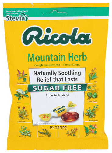 Ricola - Mountain Herb with Stevia Cough Drop, 19OZ  | Pack of 12