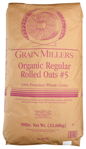 Grain Millers - Organic Regular Rolled Oat, 50 Pound