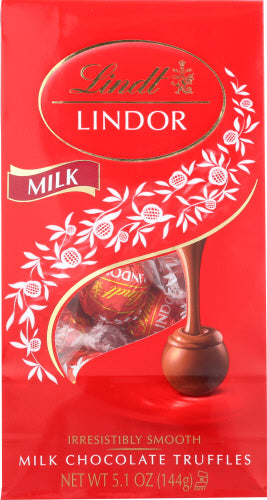 Lindt - Lindor Milk Chocolate Truffles, 5.1  Oz | Pack of 6