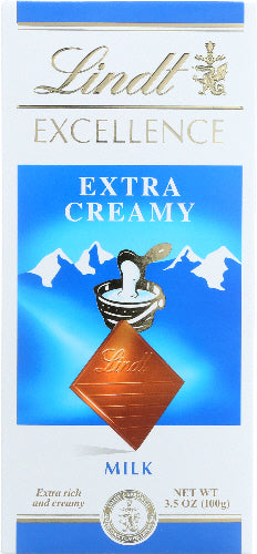 Lindt - Extra Creamy Milk Chocolate Bars, 4.4 Oz | Pack of 12