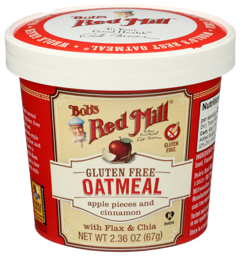 Bob's Red Mill - Oatmeal Cup Apple Pieces and Cinnamon, 2.36 oz | Pack of 12