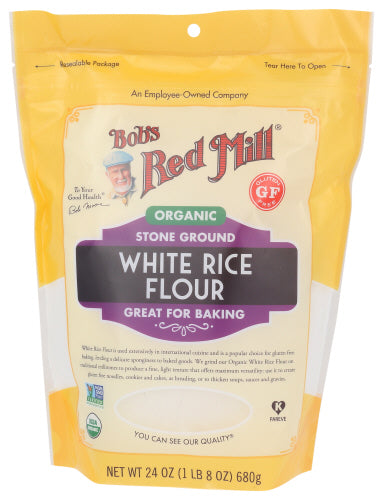 Bobs Red Mill - Organic White Rice Flour, 24 Oz | Pack of 4