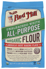 Bob's Red Mill - Organic Unbleached White Flour, 5 lbs | Pack of 4