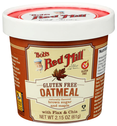 Bob's Red Mill - Oatmeal Cup Brown Sugar and Maple, 2.15 oz  | Pack of 12