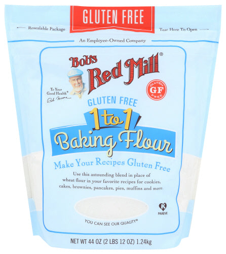 Bob's Red Mill - 1-to-1 Baking Flour Gluten Free, 44 Oz  | Pack of 4