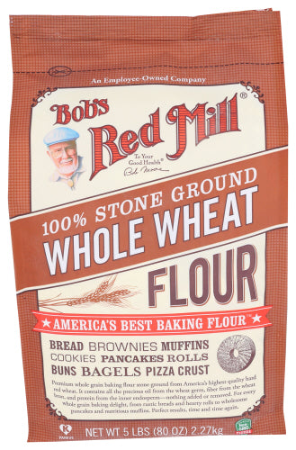 Bob's Red Mill - 100% Stone Ground Whole Wheat (5 Lbs.) | Pack of 4