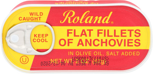 Roland - Flat Fillets of Anchovies, in Olive Oil - 2 Oz | Pack of 25