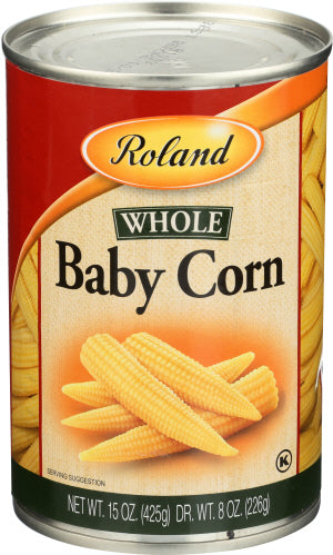 Roland - Whole Baby Corn, 15 Oz | Pack of 12