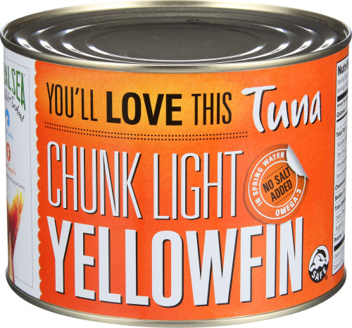 Natural Sea - Yellowfin Chunk Light Tuna No Salt, 66.5  Oz | Pack of 6
