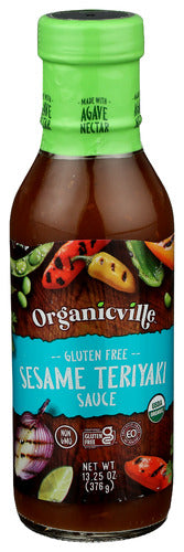 Organicville - Organic Sesame Teriyaki Sauce, 13.25 Oz | Pack of 6