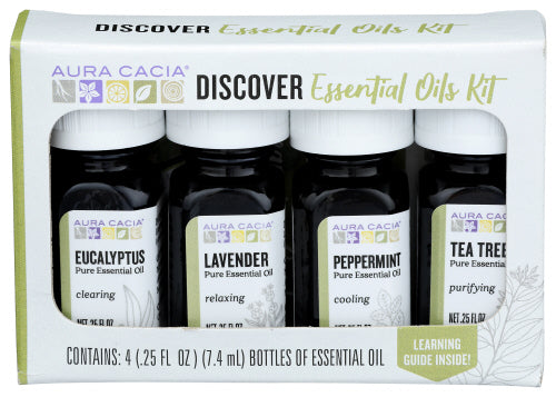 Aura Cacia - Discover Essential Oils Kit, 4 Count