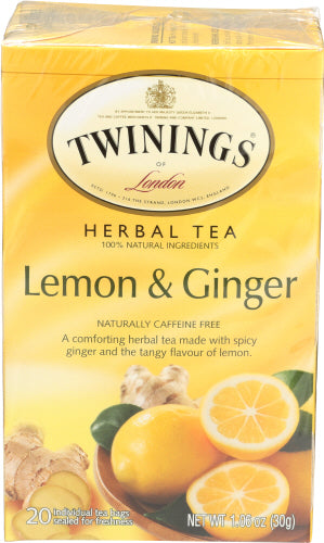 Twinings Tea - Lemon and Chinese Ginger Tea, 20 ct | Pack of 6