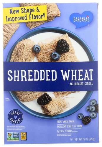 Barbaras - Cereal Shredded Wheat Case of 12 , 15 Oz - Pack of 12