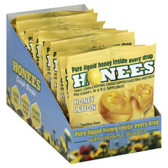 Honees - Cough Drops, Honey Lemon Menthol, 20 Count Bag | Pack of 12