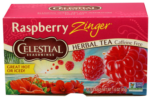 Celestial Seasonings - Raspberry Zinger Herbal Tea, 20 Ct - Pack of 6