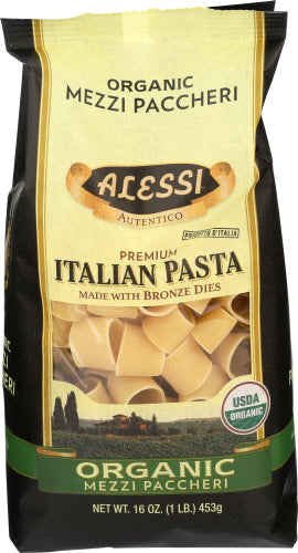 ALESSI - PASTA ORGANIC MEZZI PACCHERI, 16 OZ | Pack of 6