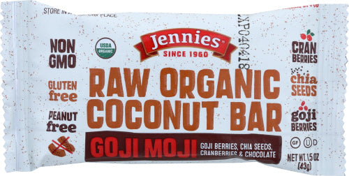 Jennie's - Bar Coconut Goji Moji Raw Organic, 1.5 oz | Pack of 12