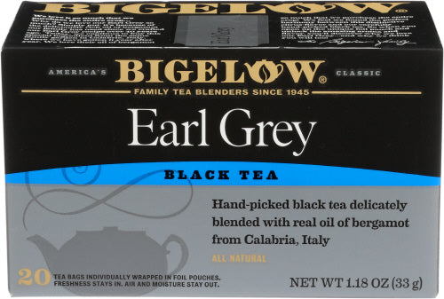 Bigelow - Tea Black Tea Earl Grey, 20 Bags,1.18 Oz | Pack of 6