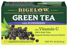 Bigelow - Green Tea with Elderberry Plus Vitamin , 0.9 OZ. | Pack of 6