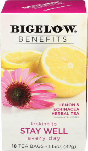 Bigelow - Benefits Lemon & Echinacea Herbal Tea, 1.15 Oz | Pack of 6