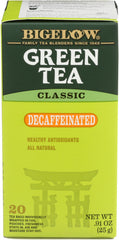 Bigelow - Classic Green Tea Bags Decaffeinated , 0.91 Oz | Pack of 6