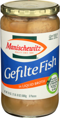 Manischewitz - Gefilte Fish in Liquid Broth, 24 Oz | Pack of 6