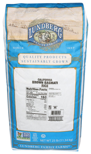 Lundberg - California Brown Basmati Rice, 25 Lbs