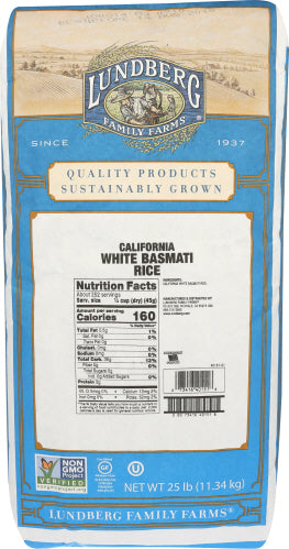 Lundberg - Family Farms California White Basmati Rice, 25 lb