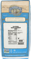 Lundberg - Family Farms California White Basmati Rice, 25 lb