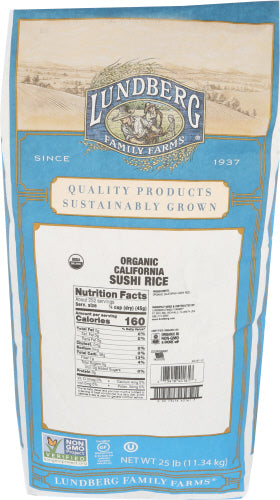 Lundberg Family Farms - Organic California Sushi Rice, 25 lbs