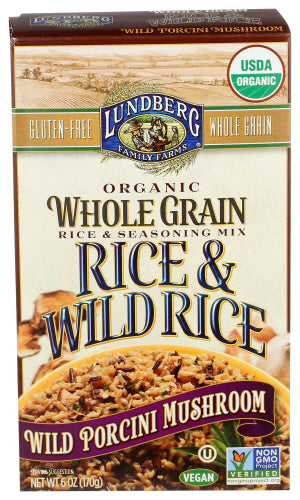 Lundberg - Organic Whole Grain Rice & Seasoning Mix Wild Porcini Mushroom, 6 Oz | Pack of 6