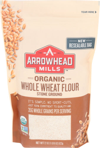 Arrowhead Mills - Organic Whole Wheat Flour, 22 Oz | Pack of 6