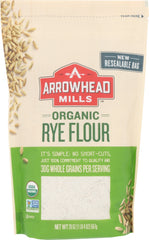 Arrowhead Mills - Organic Rye Flour, 20 Oz | Pack of 6