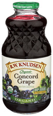 Knudsen - Juice, Organic Concord Grape, 32 Fl. Oz | Pack of 6