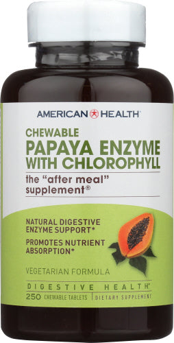 American Health - Papaya Enzyme with Chlorophyll, 250 Tablets