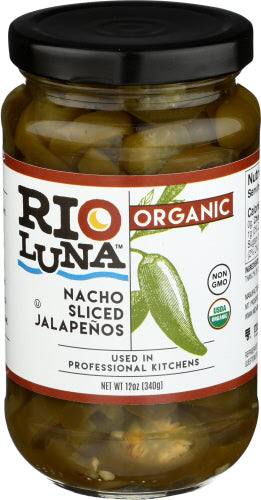 Rio Luna - Organic Hot Nacho Sliced Jalapeños, 12 oz | Pack of 12