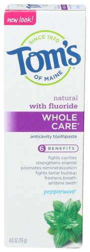 Tom's of Maine - Whole Care Toothpaste Peppermint, 4 Oz