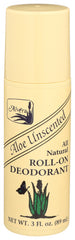 Alvera - Aloe Roll-on Deodorant Unscented, 3  Oz